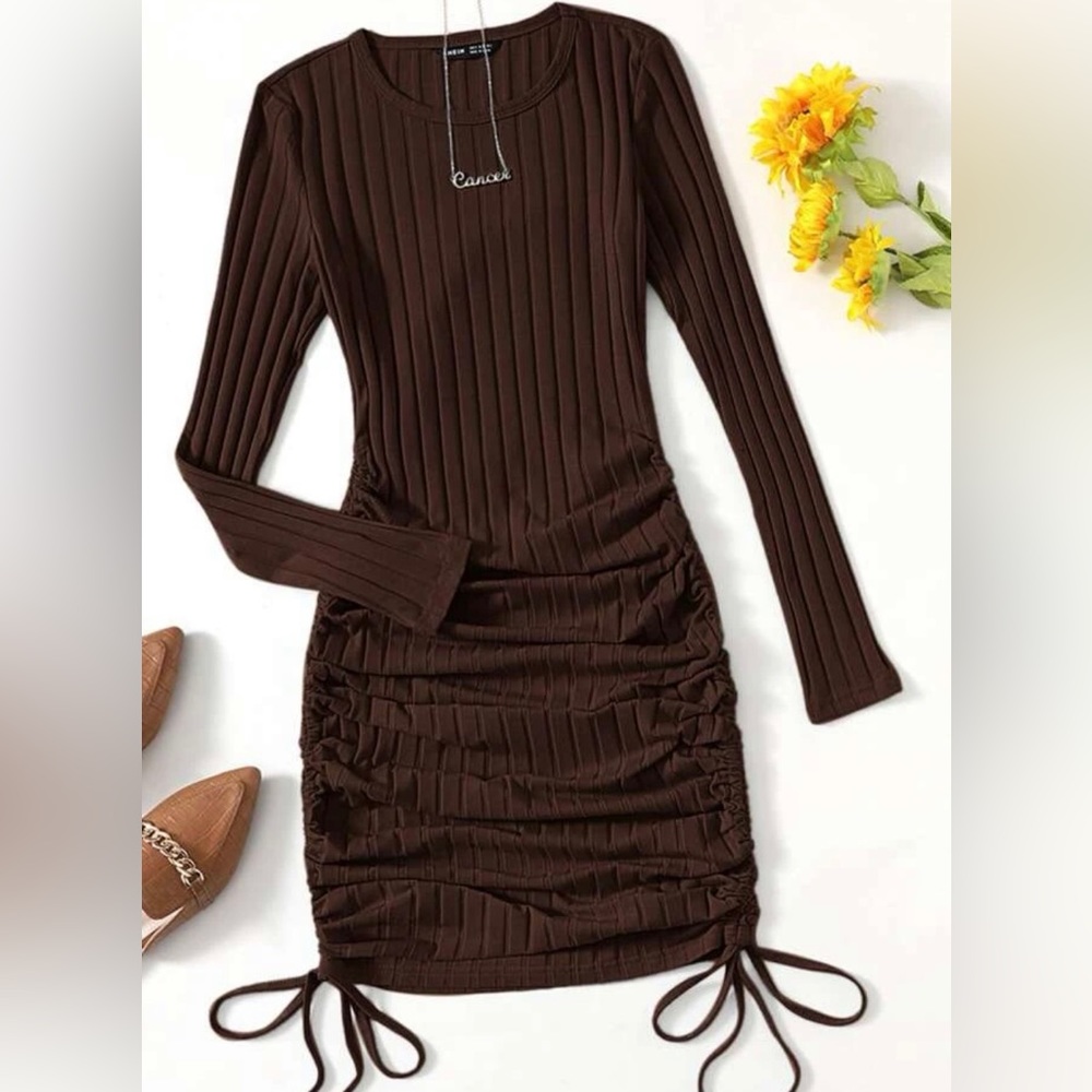 Brown long sleeve dress